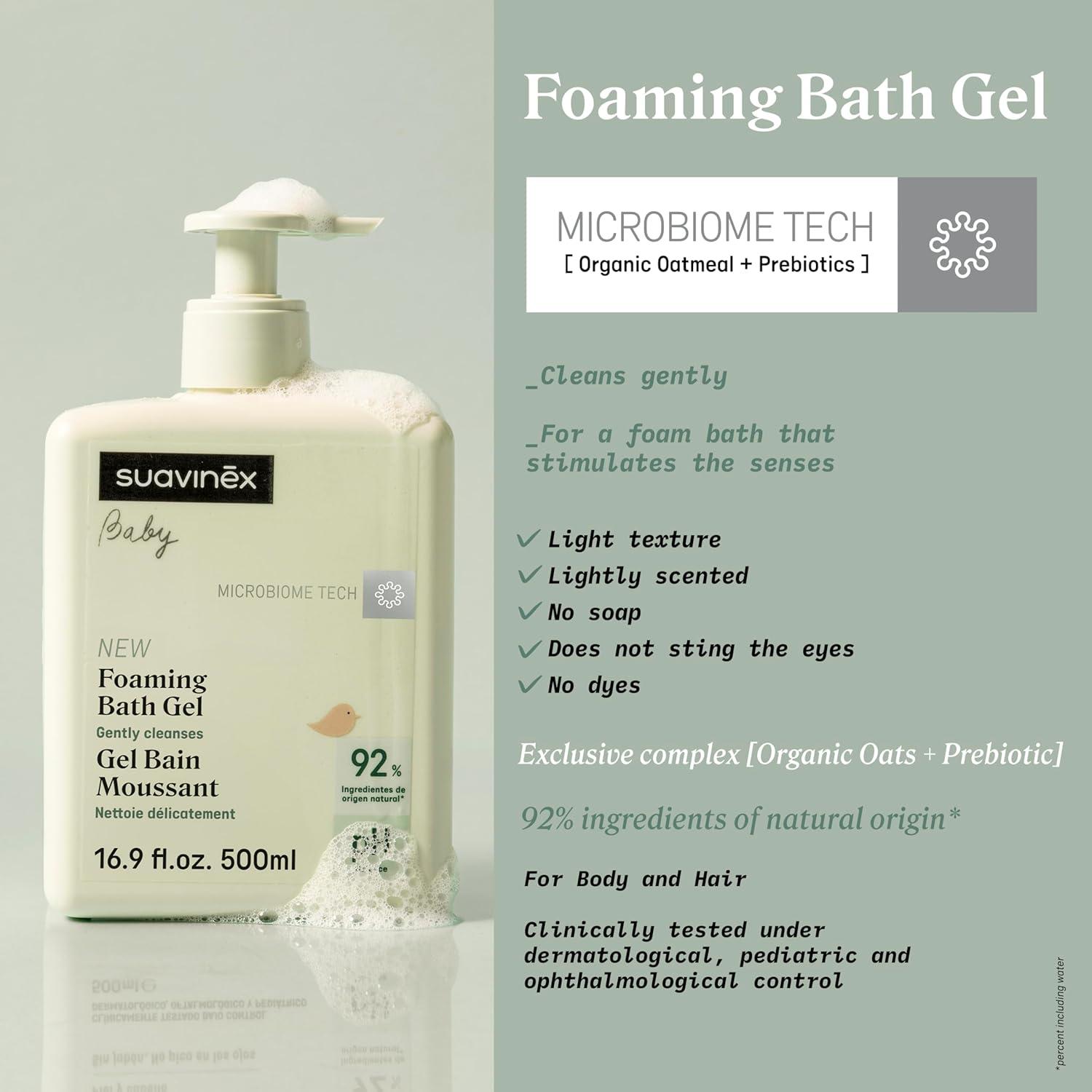 image:imageSuavinex Baby Shower Gel and Shampoo Tear Free Gentle Baby Wash Suitable for Sensitive Skin 92 Ingredients of Natural Origin with Prebiotic 169 oz