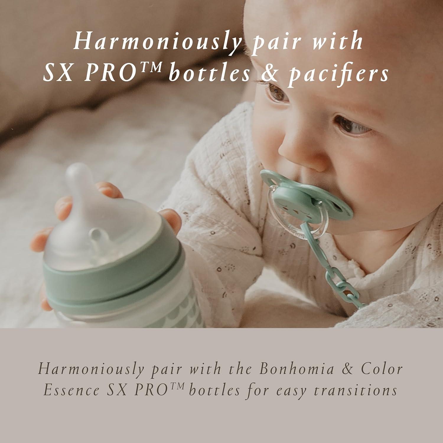 image:imageSuavinex Bonhomia SX PRO Physiological Pacifier Supports Breastfeeding Babies Pacifiers 18 Months 2 Pack Baby Pacifier Baby Accessories MintBeigeMint