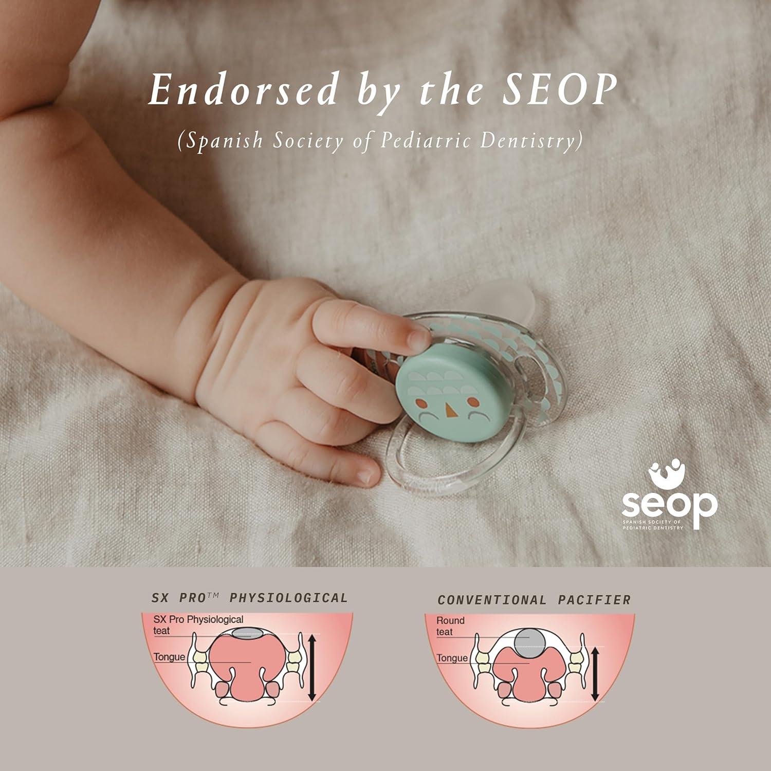 image:imageSuavinex Bonhomia SX PRO Physiological Pacifier Supports Breastfeeding Babies Pacifiers 18 Months 2 Pack Baby Pacifier Baby Accessories MintBeigeMintBeige