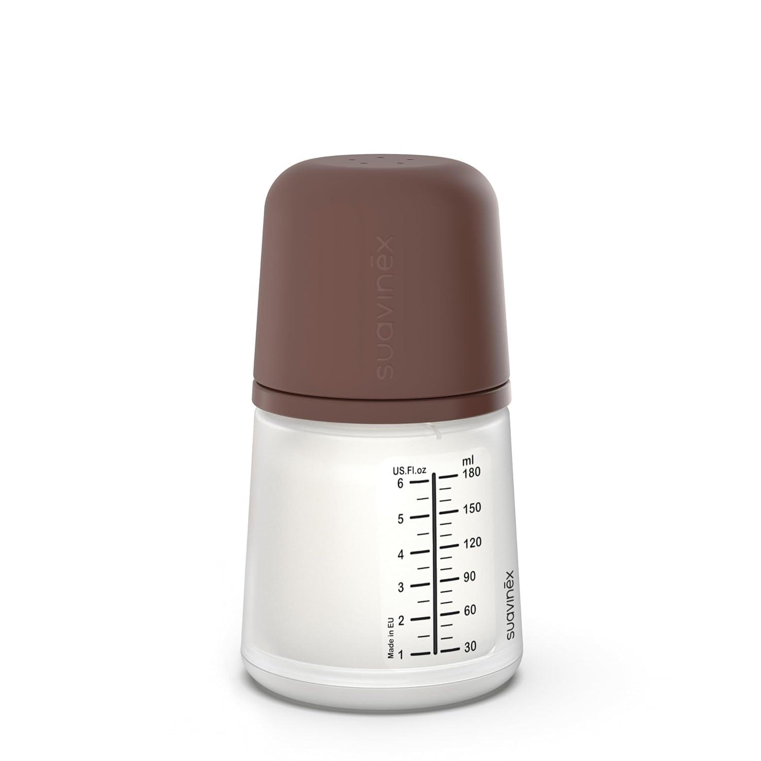 image:imageSuavinex Zero Zero Anti Colic Baby Bottle No 1 Spanish Baby Bottle Brand Minimizes Bottle Rejection amp Nipple Confusion Perfect for Combo Feeding 2pk 6oz180mL Deep Tone Adaptable Flow NippleDeep