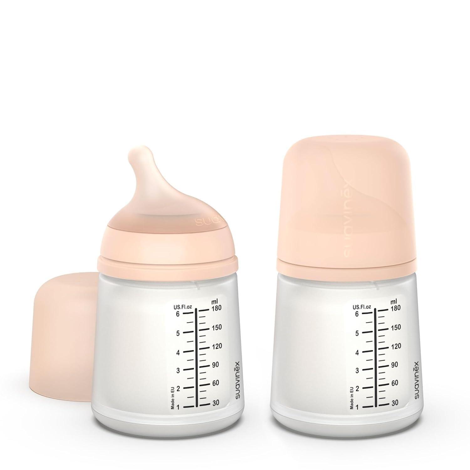 image:imageSuavinex Zero Zero Anti Colic Baby Bottle No 1 Spanish Baby Bottle Brand Minimizes Bottle Rejection amp Nipple Confusion Perfect for Combo Feeding 2pk 6oz180mL Deep Tone Adaptable Flow NippleFair