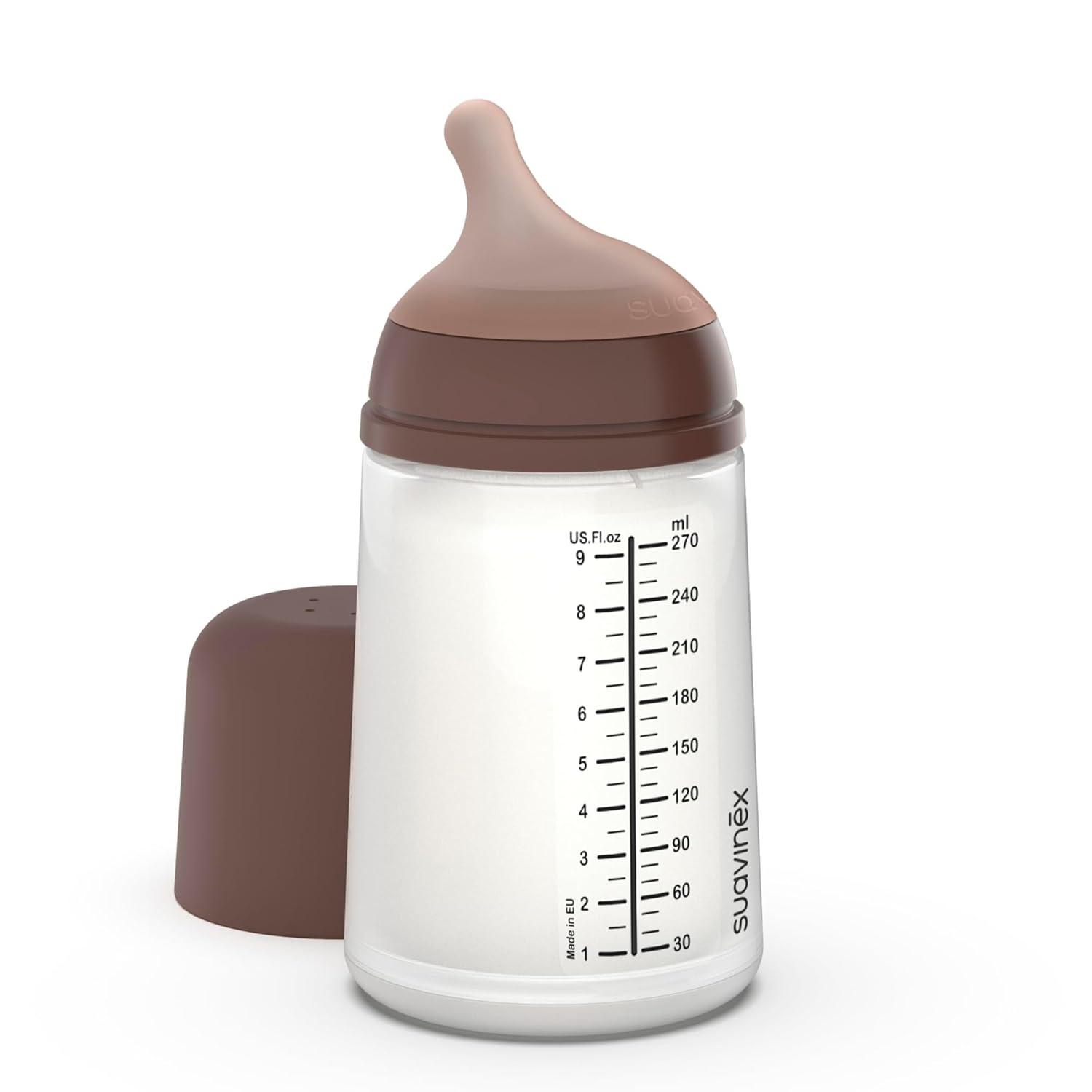 image:imageSuavinex Zero Zero Anti Colic Baby Bottle No 1 Spanish Baby Bottle Brand Minimizes Bottle Rejection amp Nipple Confusion Perfect for Combo Feeding 2pk 6oz180mL Deep Tone Adaptable Flow NippleDeep
