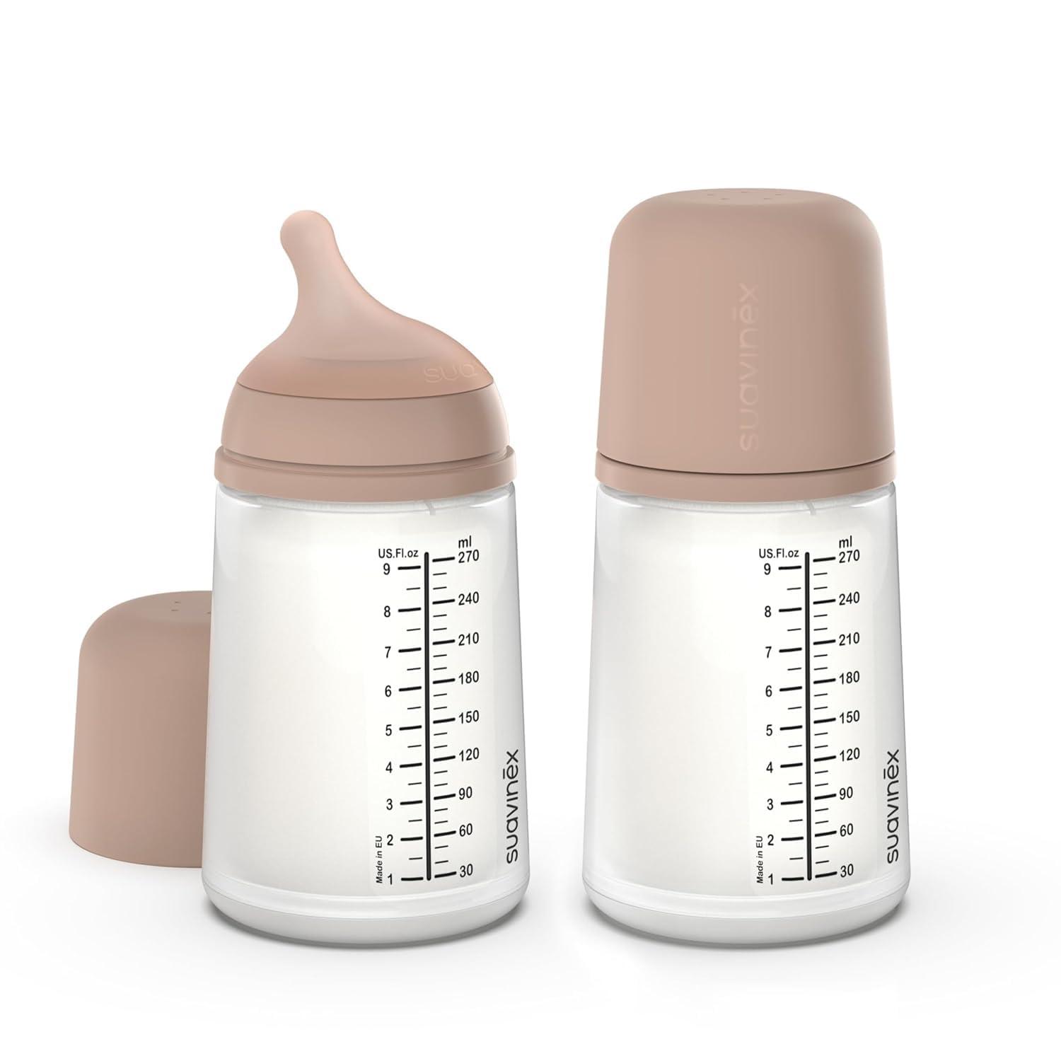 image:imageSuavinex Zero Zero Anti Colic Baby Bottle No 1 Spanish Baby Bottle Brand Minimizes Bottle Rejection amp Nipple Confusion Perfect for Combo Feeding 2pk 6oz180mL Deep Tone Adaptable Flow NippleMedium