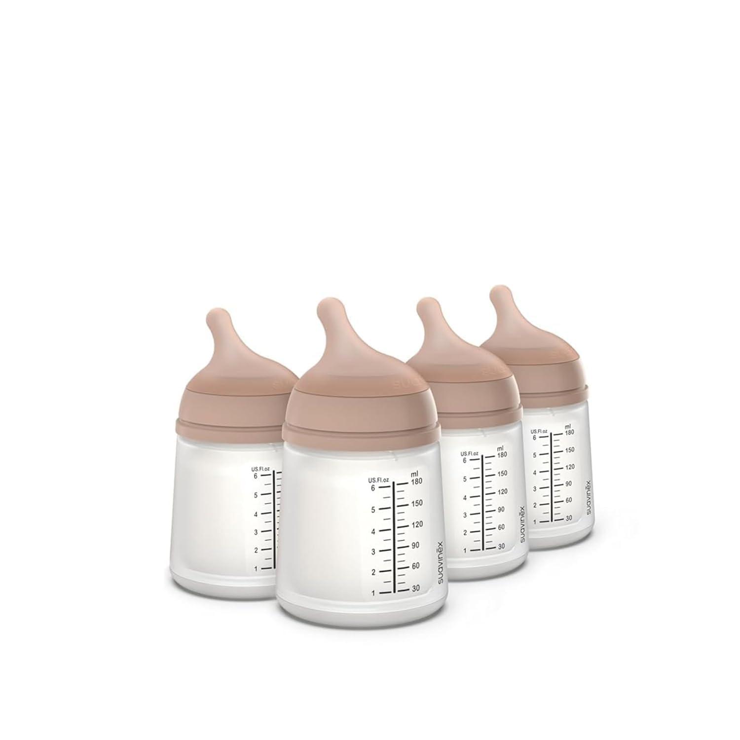 image:imageSuavinex Zero Zero Anti Colic Baby Bottle No 1 Spanish Baby Bottle Brand Minimizes Bottle Rejection amp Nipple Confusion Perfect for Combo Feeding 2pk 6oz180mL Deep Tone Adaptable Flow NippleMedium