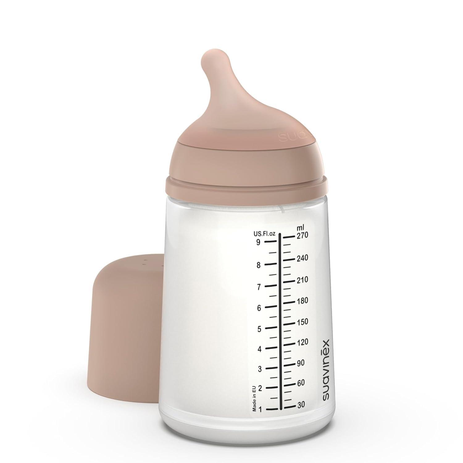 image:imageSuavinex Zero Zero Anti Colic Baby Bottle No 1 Spanish Baby Bottle Brand Minimizes Bottle Rejection amp Nipple Confusion Perfect for Combo Feeding 2pk 6oz180mL Deep Tone Adaptable Flow NippleMedium