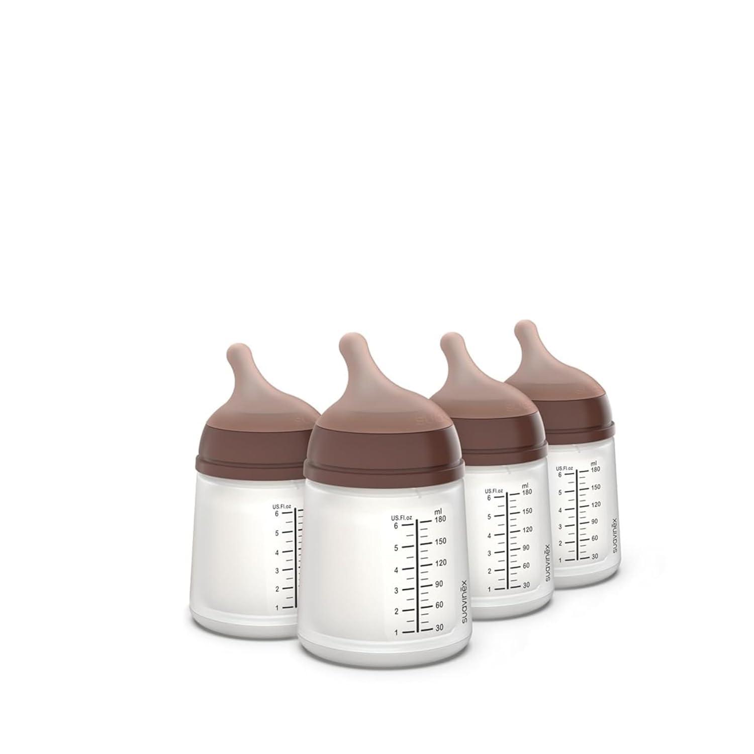 image:imageSuavinex Zero Zero Anti Colic Baby Bottle No 1 Spanish Baby Bottle Brand Minimizes Bottle Rejection amp Nipple Confusion Perfect for Combo Feeding 2pk 6oz180mL Deep Tone Adaptable Flow NippleDeep