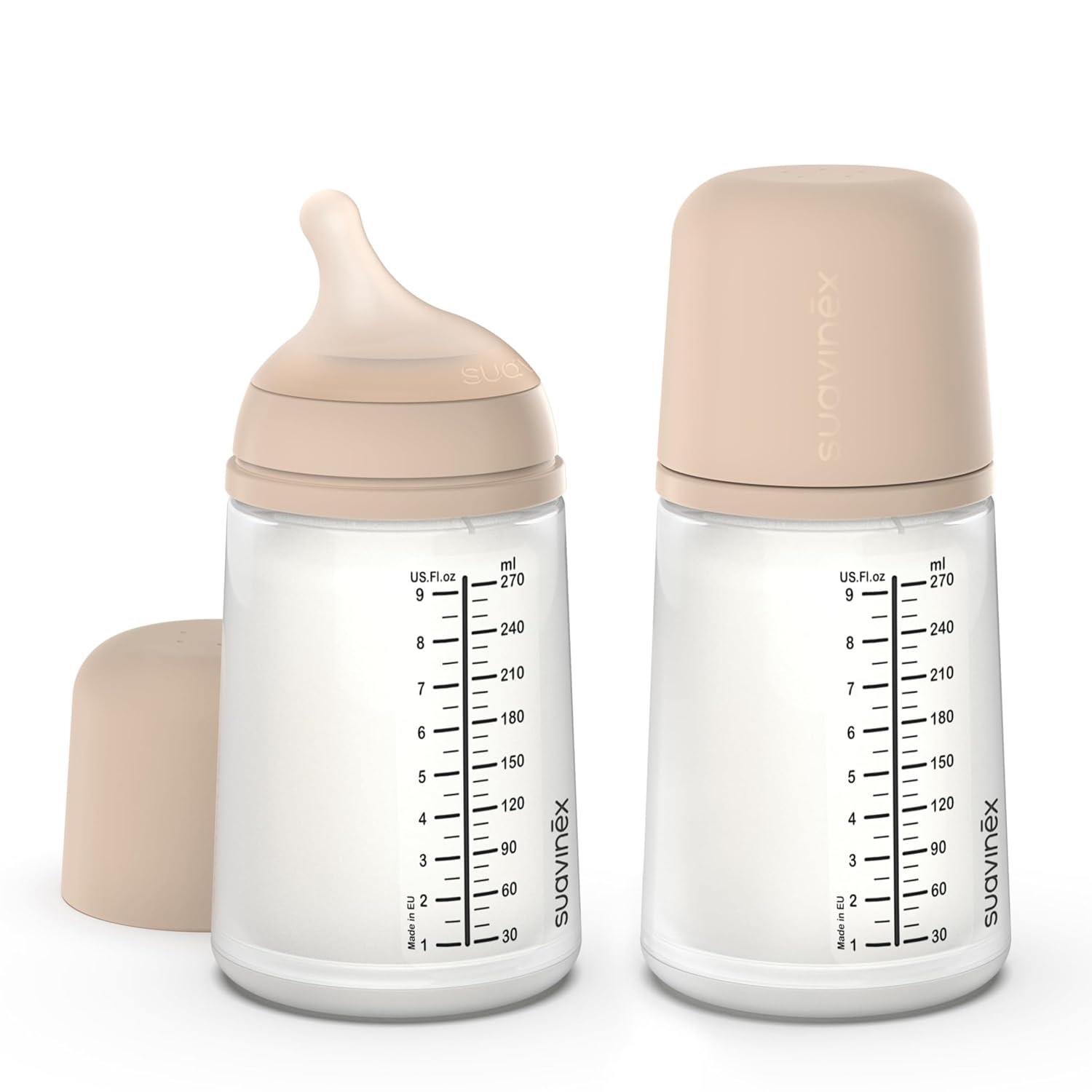 image:imageSuavinex Zero Zero Anti Colic Baby Bottle No 1 Spanish Baby Bottle Brand Minimizes Bottle Rejection amp Nipple Confusion Perfect for Combo Feeding 2pk 6oz180mL Deep Tone Adaptable Flow NippleLight