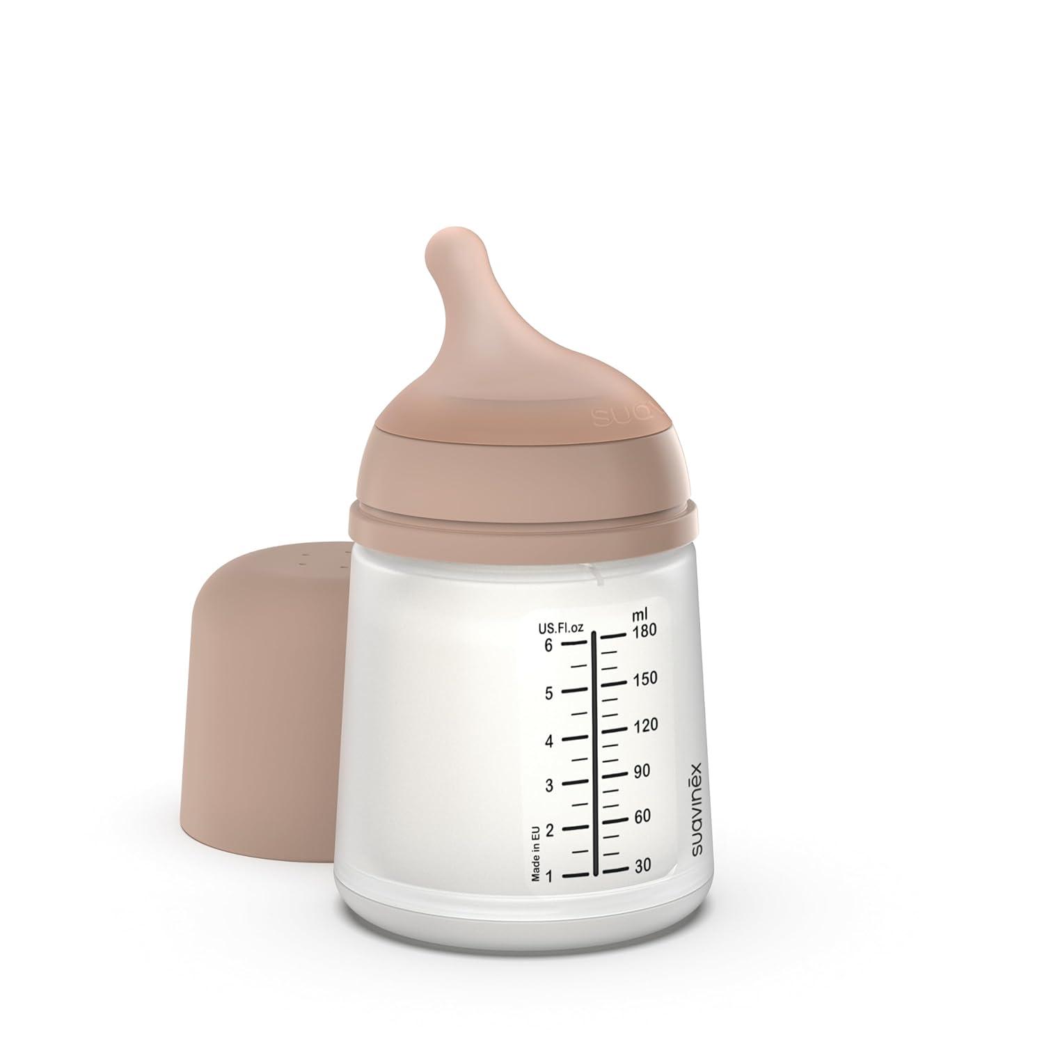 image:imageSuavinex Zero Zero Anti Colic Baby Bottle No 1 Spanish Baby Bottle Brand Minimizes Bottle Rejection amp Nipple Confusion Perfect for Combo Feeding 2pk 6oz180mL Deep Tone Adaptable Flow NippleMedium