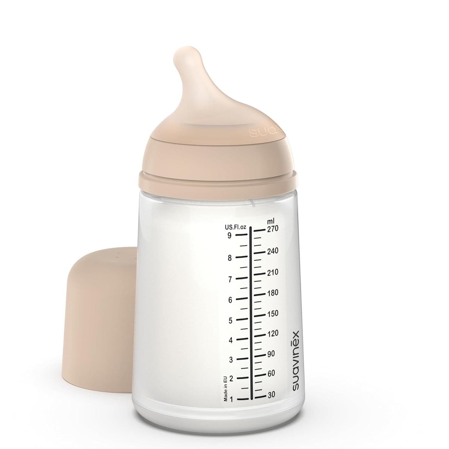 image:imageSuavinex Zero Zero Anti Colic Baby Bottle No 1 Spanish Baby Bottle Brand Minimizes Bottle Rejection amp Nipple Confusion Perfect for Combo Feeding 2pk 6oz180mL Deep Tone Adaptable Flow NippleLight