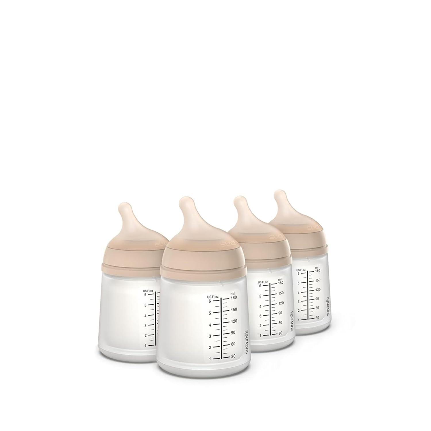 image:imageSuavinex Zero Zero Anti Colic Baby Bottle No 1 Spanish Baby Bottle Brand Minimizes Bottle Rejection amp Nipple Confusion Perfect for Combo Feeding 2pk 6oz180mL Deep Tone Adaptable Flow NippleLight