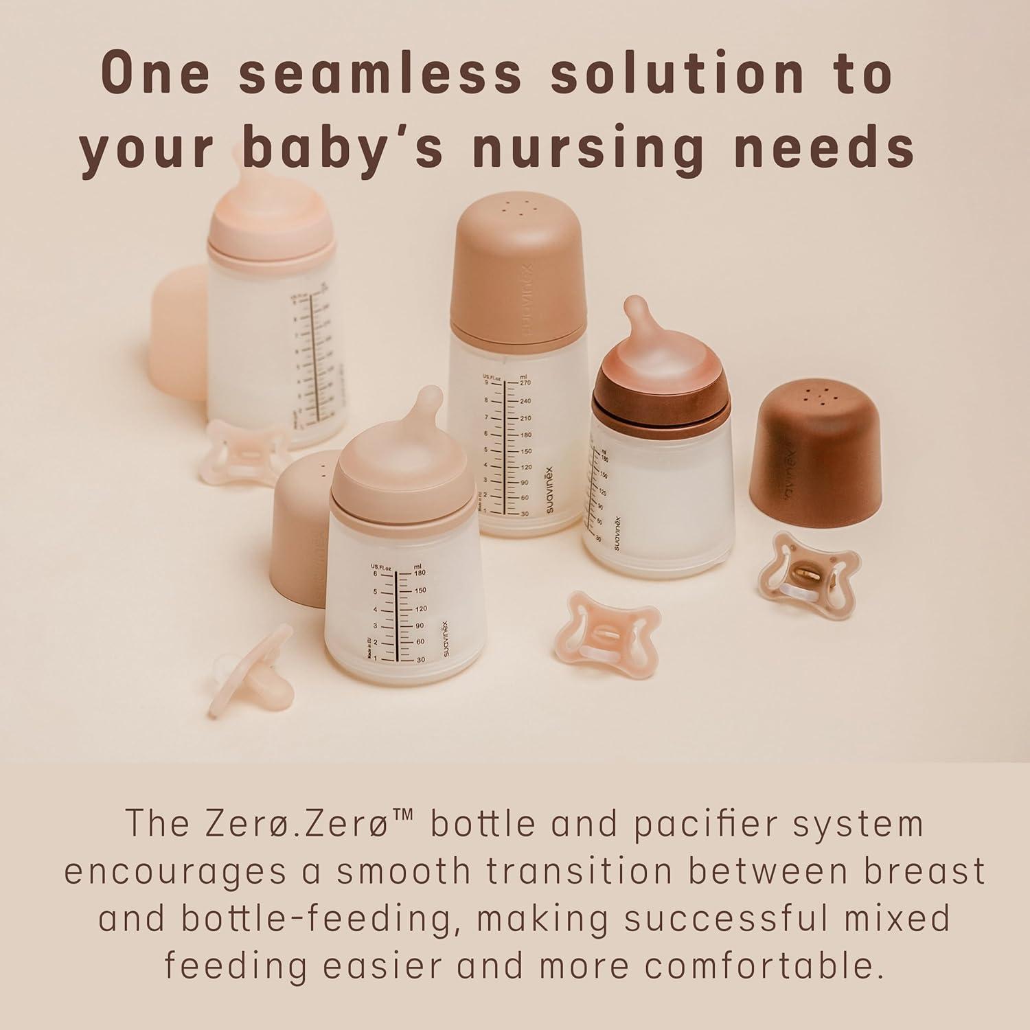 image:imageSuavinex Zero Zero Newborn Starter Set Small Anti Colic Baby Bottle Pacifier No 1 Spanish Baby Bottle Brand Minimizes Bottle Rejection amp Nipple Confusion Adaptable Flow FairMedium