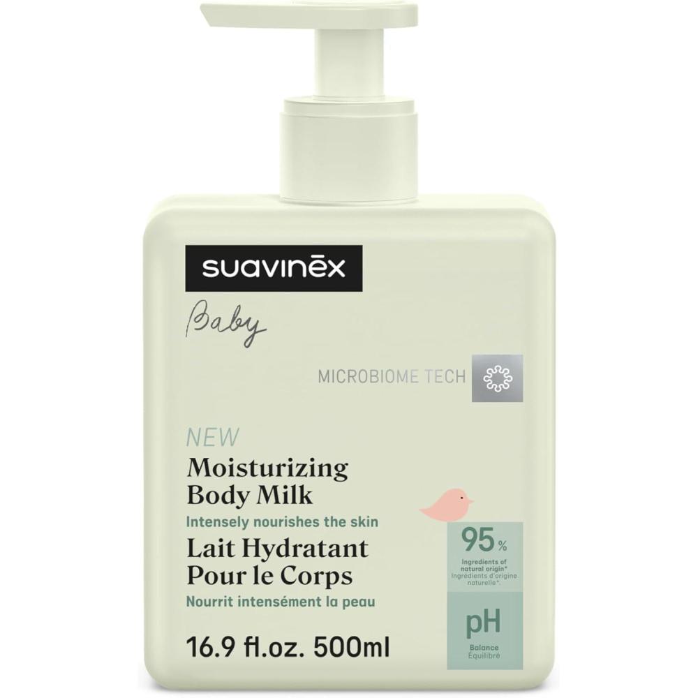 image:imageSuavinex Moisturizing Body Milk Baby Moisturizer Baby Lotion Suitable for Sensitive Skin and Newborns Light Texture Easy Absorption 95 Ingredients of Natural Origin 169 fl oz