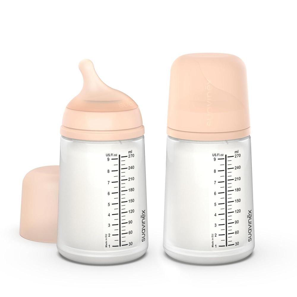 image:imageSuavinex Zero Zero Anti Colic Baby Bottle No 1 Spanish Baby Bottle Brand Minimizes Bottle Rejection amp Nipple Confusion Perfect for Breastfeeding Babies Adaptable Flow 2 Pk 9 oz Fair