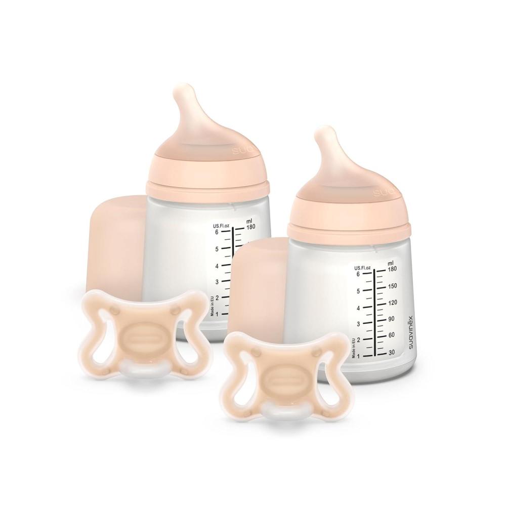 image:imageSuavinex Zero Zero Deluxe Newborn Starter Set Small Anti Colic Baby Bottle Pacifier No 1 Spanish Baby Bottle Brand Minimizes Bottle Rejection amp Nipple Confusion Adaptable Flow Fair
