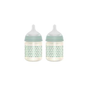 image:imageSuavinex Bonhomia Glass Baby Bottle with SX PRO Silicone Nipple Anti Colic Baby Bottles Baby Bottles for Breastfed Babies Slow Flow 0mo 4oz PinkMint